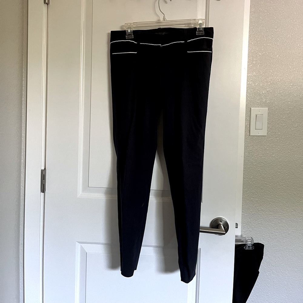 Navy Blue White Trim Business Pant